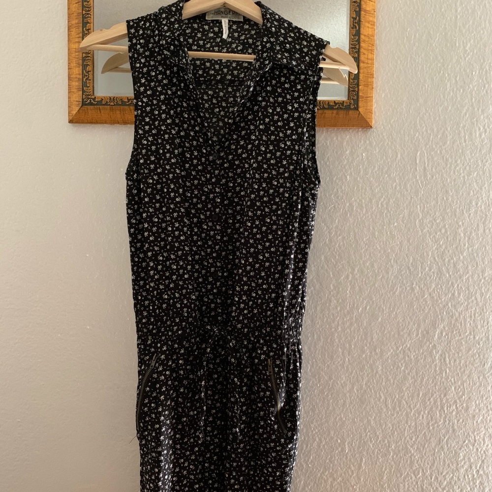 Navy blue floral jumpsuit